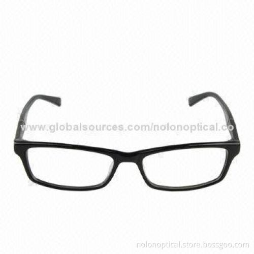 Acetate Thin Black Optical Frame with Italy Material for Men, Demo Lens